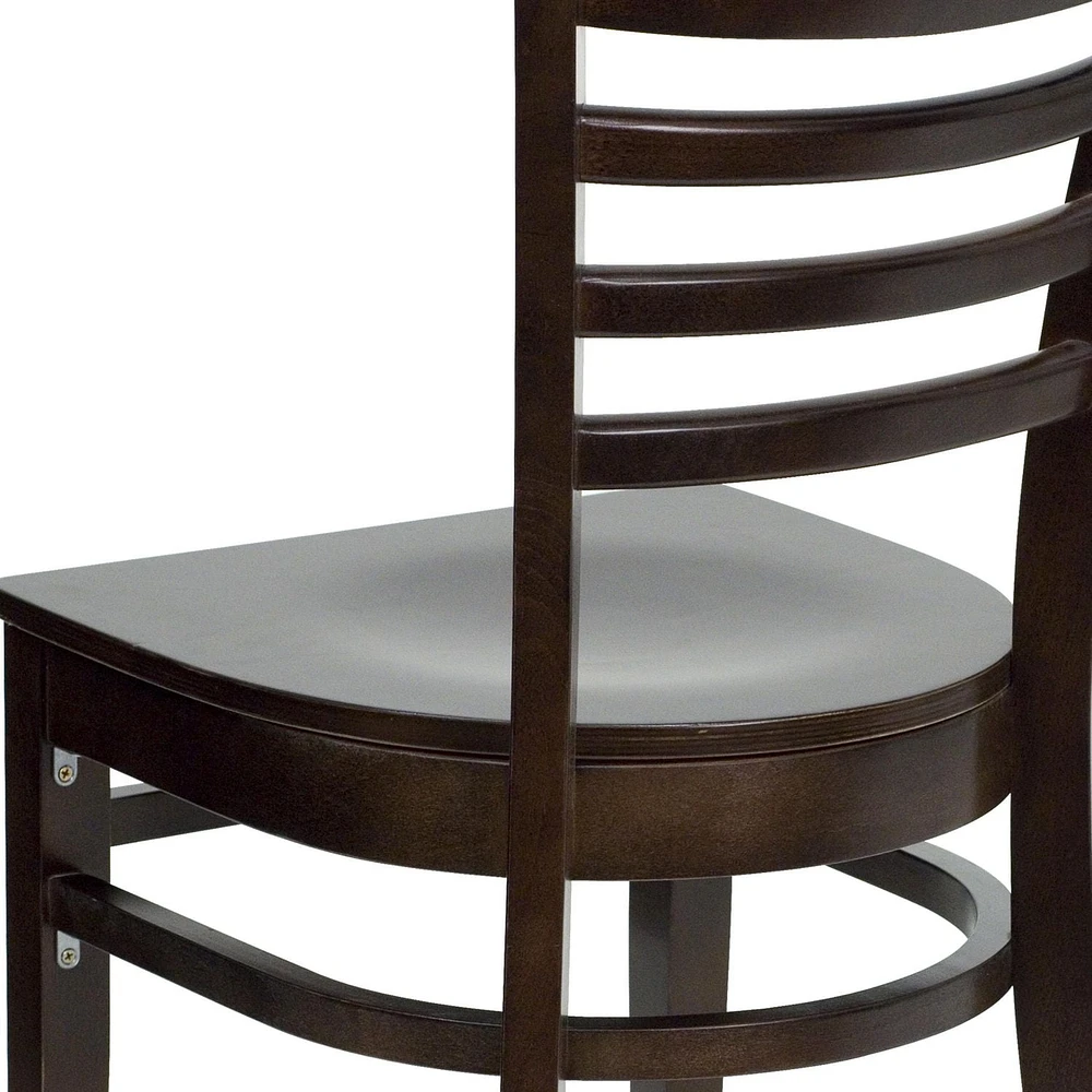 HERCULES Series Ladder Back Walnut Wood Restaurant Chair