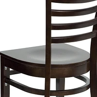 HERCULES Series Ladder Back Walnut Wood Restaurant Chair