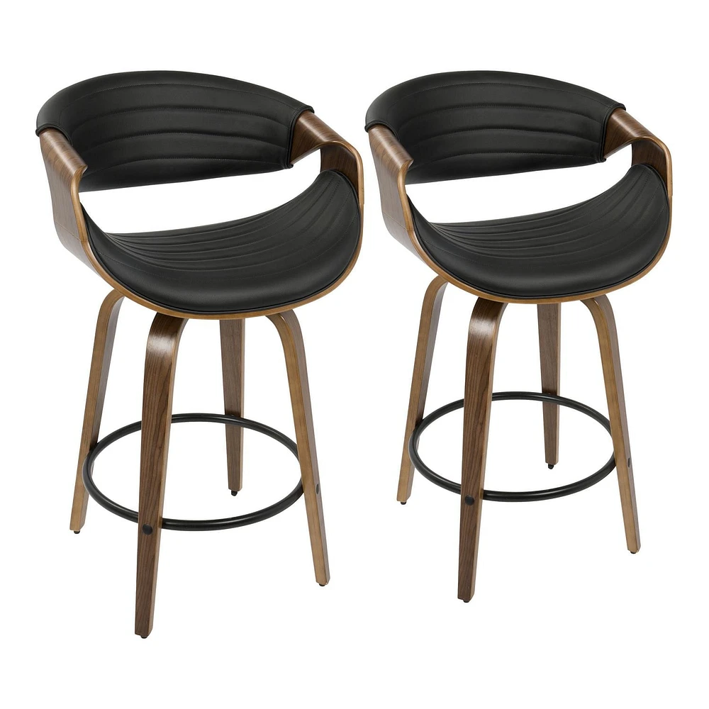 Tabouret de comptoir moderne milieu-du-siècle Symphony, de LumiSource