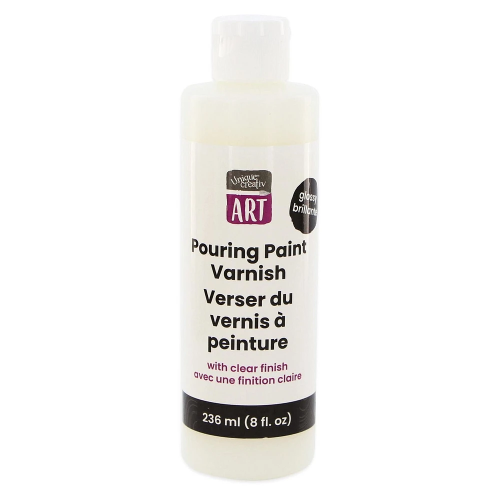 UNIQUE CREATIV ART Vernis coulant, 236 ml, finition brillante et transparente