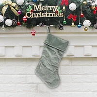 Holiday Time 20 inches silver velvet stocking
