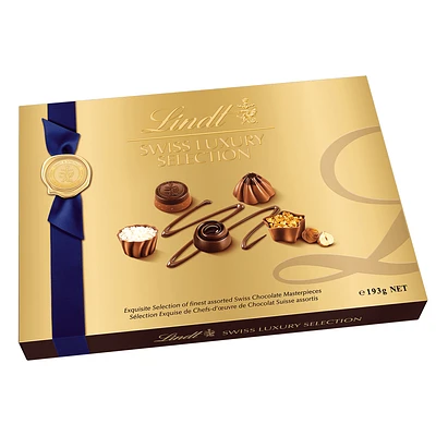 Lindt SWISS LUXURY SELECTION Assorted Chocolate Pralines Gift Box, 193 Grams, Lindt SWISS LUXURY SELECTION Assorted Chocolate Pralines Gift Box, 193 Grams