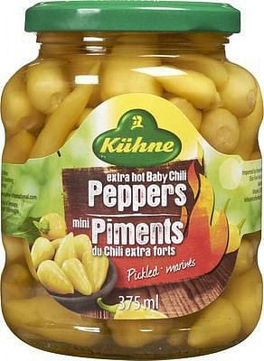 Piments marinés du Chili extra forts de Kuehne