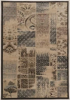 Tapis Bijou PatchWork beige et bleu de 8 pi x 10 pi 4 po