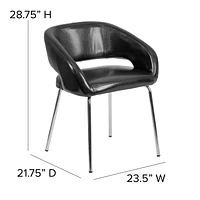 Fusion Series Contemporary Black Leather Side Reception Chair