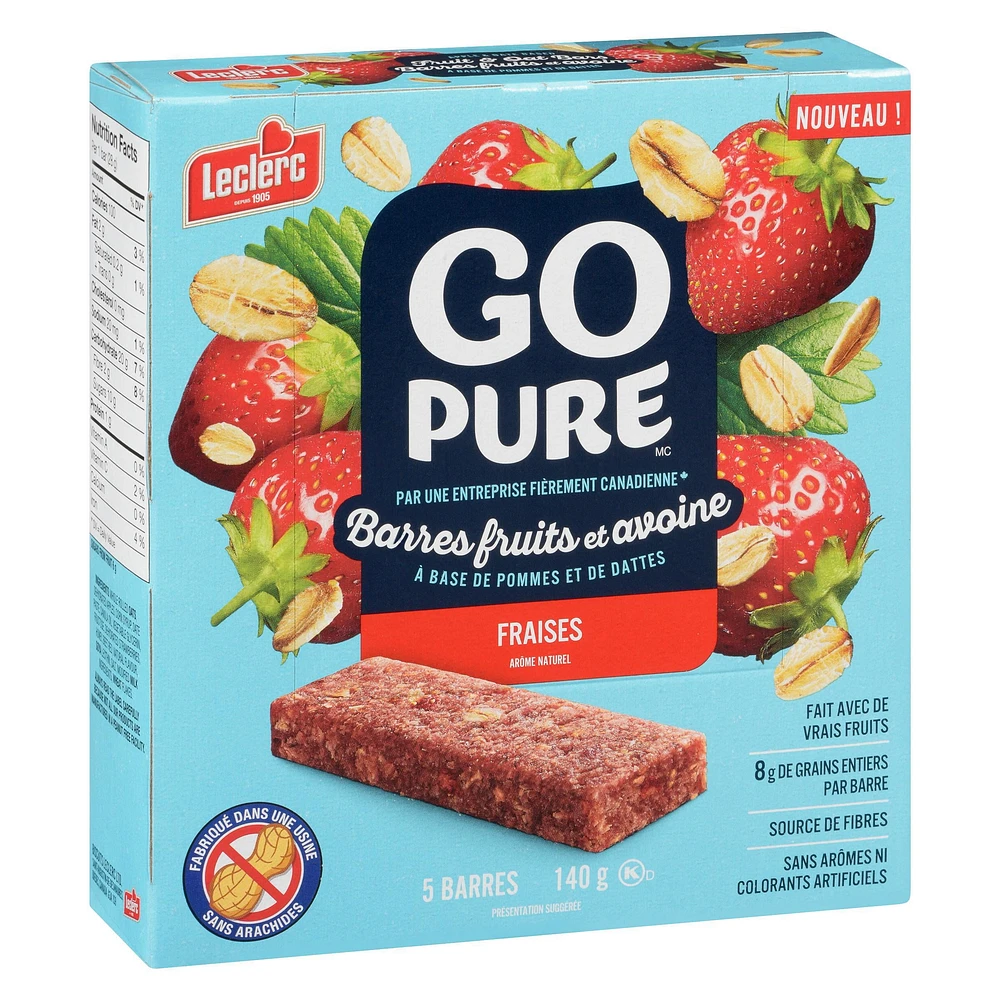 Go Pure Strawberry Fruit & Oat Bars, 5 Bars / 140g