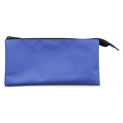 Pen + Gear 3 Pocket Pencil Pouch in Blue Polyester with Black Zips