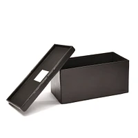 Ensemble de rangement pliable Homy Casa, ensemble de 2, avec couvercle rembourré, boîte de rangement en similicuir noir
