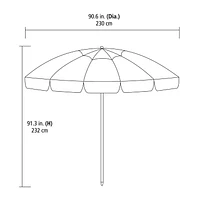 Parasol de<br>plage de<br>2,4 m de Mainstays