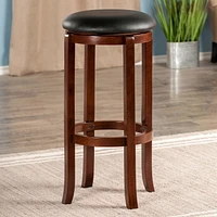Winsome Tabouret de bar à siège pivotant Walcott, noir et noyer