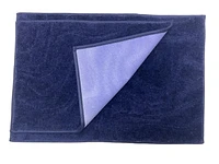 Ensemble de 2 tapis de bain d'intérieur en microfibre bleu marine