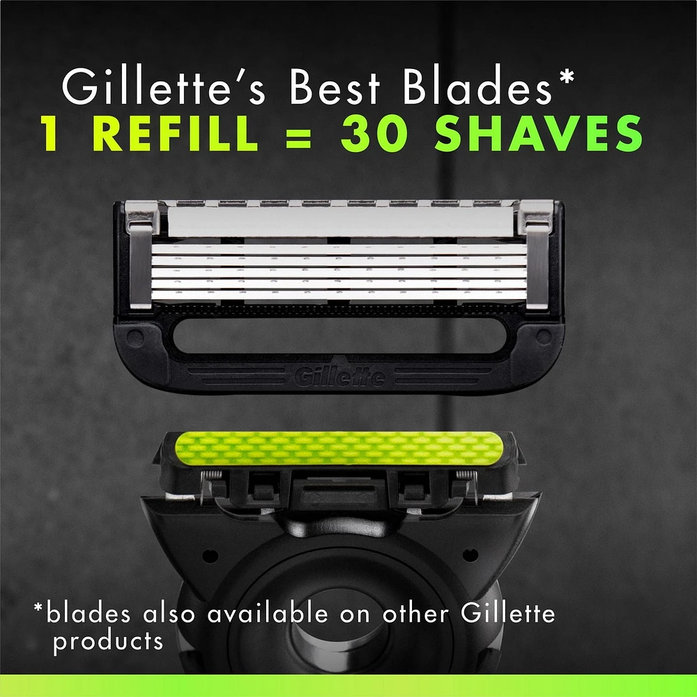 GilletteLabs with Exfoliating Bar Shaving Razor for Men, Black & Gold Edition, 1 Handle, 4 Blade Refills, 1 Magnetic Shower Hanger, 1CT
