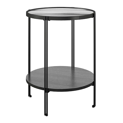 Table de bout ronde Wainwright, chêne noir