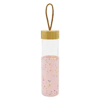 Hometrends Pink Glass Water Bottle With Silicone Sleeve, 20 oz, 1 piece
