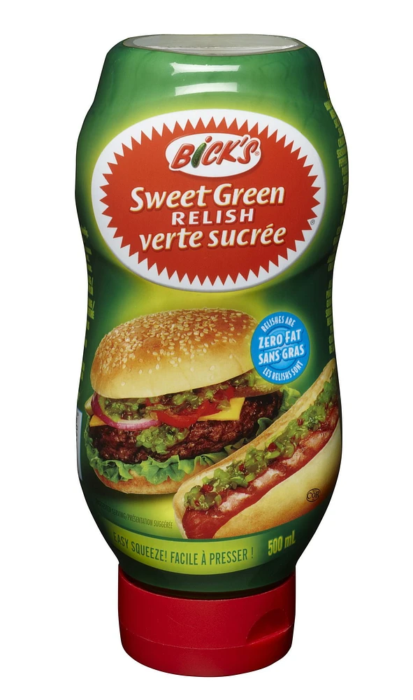 Bick's Squeeze Sweet Green Relish, 500 mL
