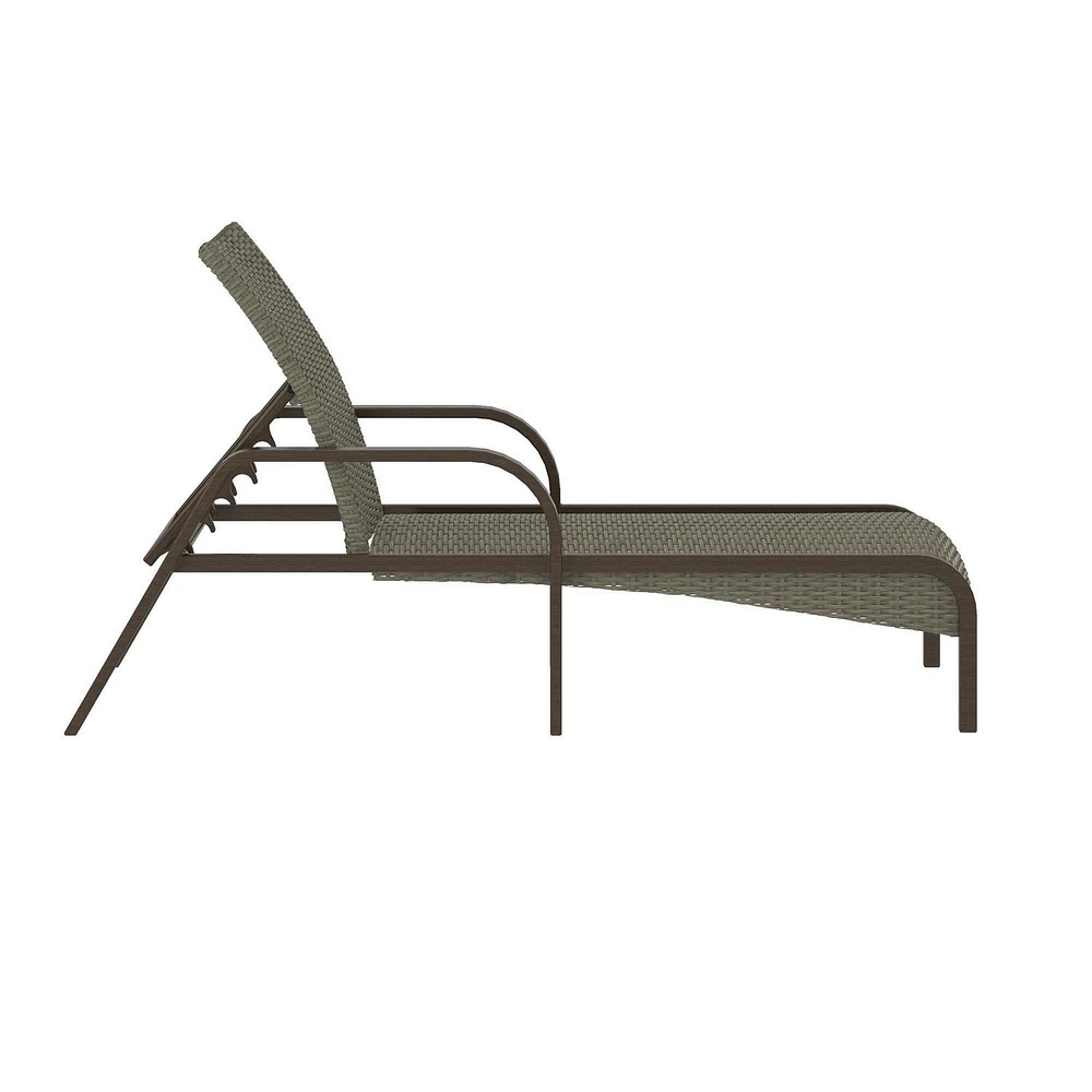 COSCO Outdoor Living, SmartWick, Patio Chaise Lounge, Dark Brown