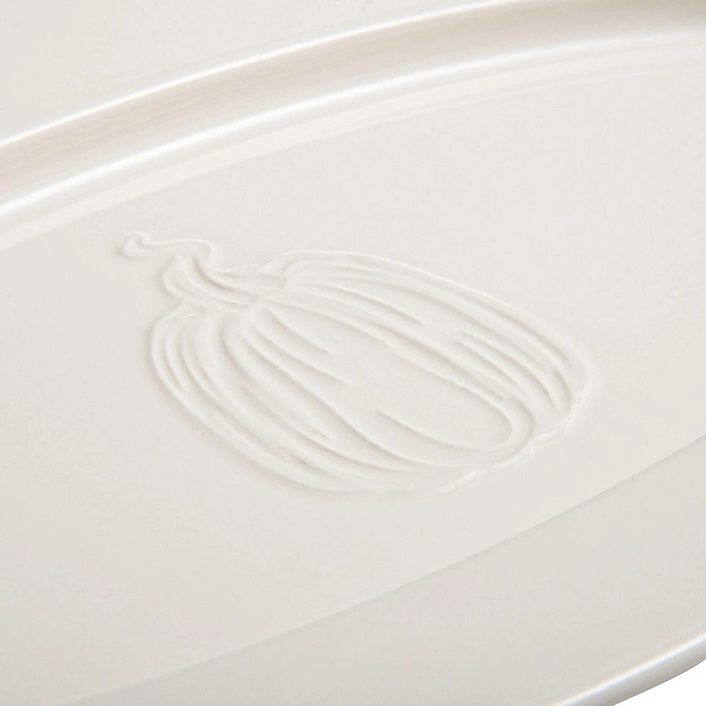 WAY TO CELEBRATE EMBOSSED STONEWARE SERVING PLATTER