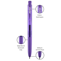 Stylos gel rétractables uni® Spectrum, pointe moyenne (0,7 mm), encre assortie, paquet de 6 Stylos gel Uni-ball Spectrum, assortis 6pk