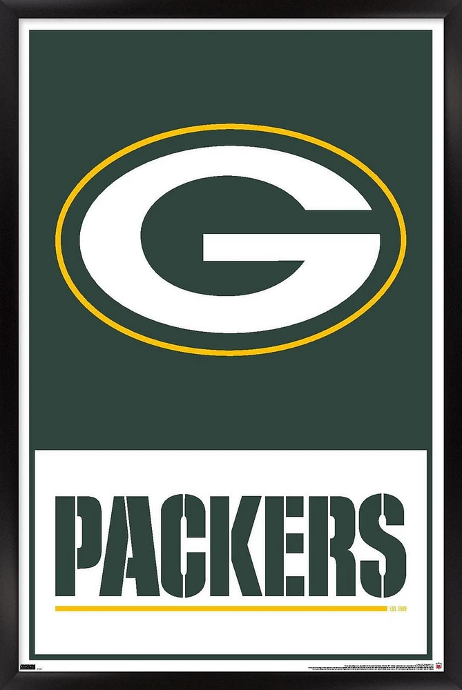 NFL Green Bay Packers - Logo 21 Wall Poster with Push Pins, 14.725" x 22.375"