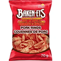 Baken-Ets Hot 'N Spicy Flavoured Pork Rinds, 70 GM