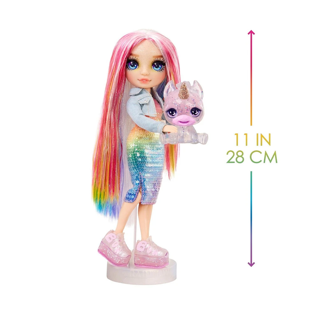 Rainbow High Amaya (arc-en-ciel) avec nécessaire à gelée et animal – poupée scintillante arc-en-ciel de 11 po (28 cm) UN ÉCLAT AUX COULEURS DE L’ARC-EN-CIEL