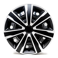 Alpena 16" Axel Wheel Covers, Silver & Black, set of 4