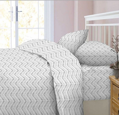 Herring Bone Sheet Set Grey King