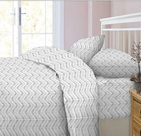 Herring Bone Sheet Set Grey King