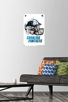 NFL Carolina Panthers - Drip Helmet 20 Wall Poster, 22.375" x 34" Framed