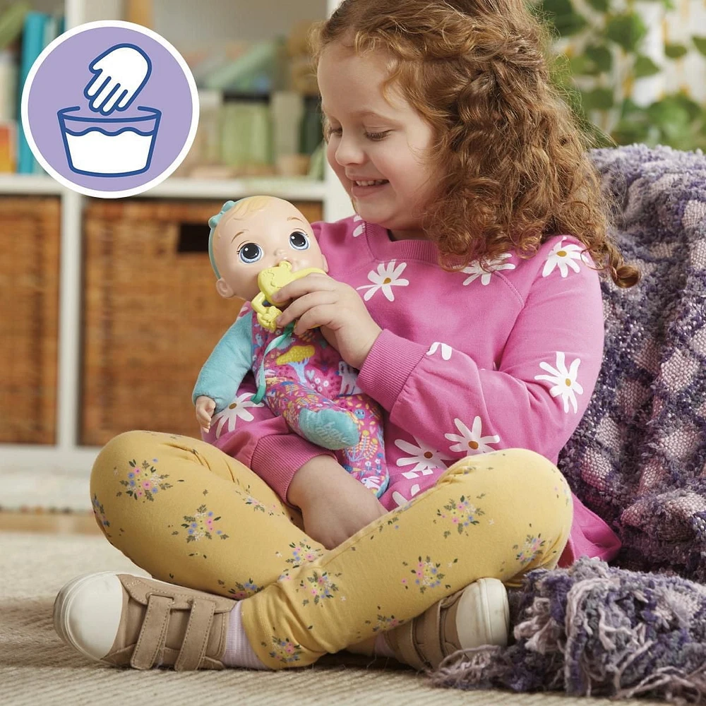 Baby Alive Soft 'n Cute, cheveux blonds, première poupée de bébé, lavable au corps souple, 28 cm, pour jeunes enfants, dès 18 mois, jouet de dentition