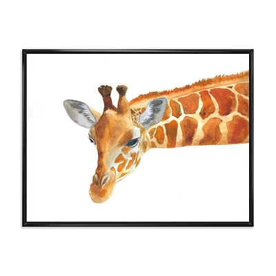 Designart Portrait of A Giraffe IX FLOAT FRAME WALL ART