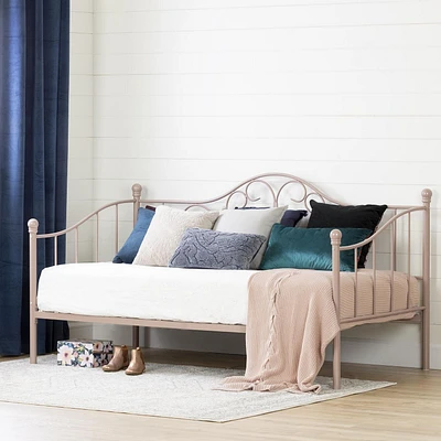 South Shore Savannah Twin Metal Daybed (39"), Pink blush