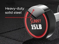 Sunny Health & Fitness Haltère rond Premium en polyuréthane de qualité commerciale de 5 livres avec poignée en losange, Équipement de musculation durable pour la maison, Paire