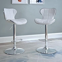 CorLiving Remi Lot de 2 tabourets de bar carrés pivotants réglables en similicuir moderne - Tabourets de bar de cuisine avec dossier - Ensemble de tabourets de bar parfait pour la maison - Base sur pi