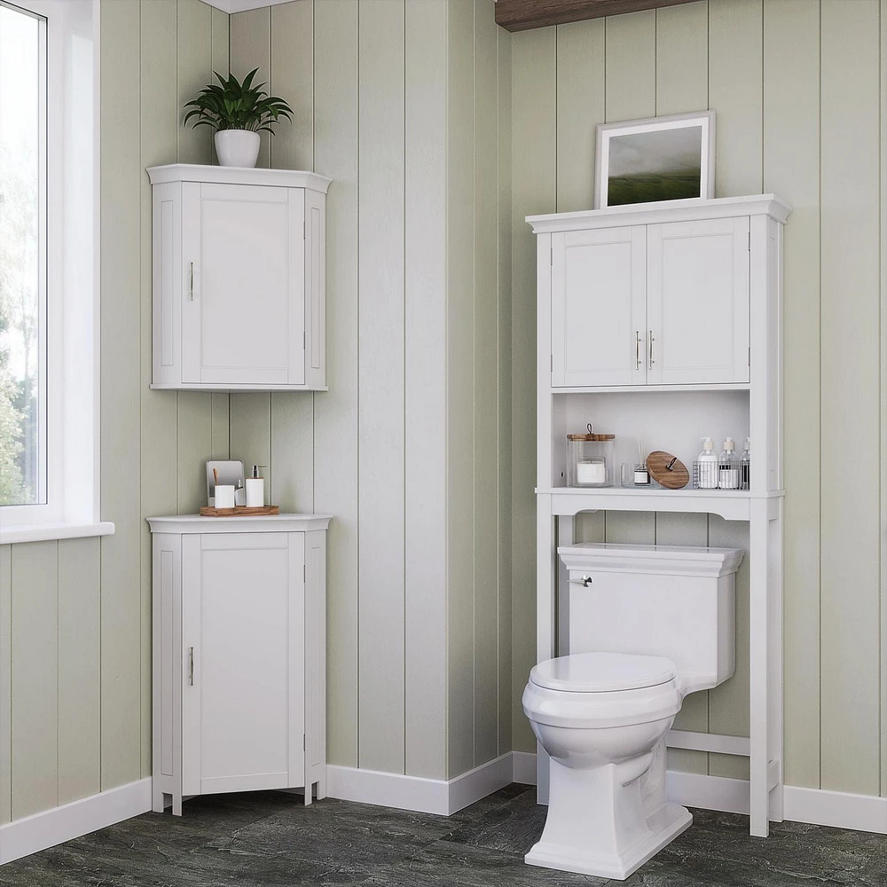 Somerset Collection Maison RiverRidge® Armoire pharmacie Spacesaver, 27,3 po. (larg) x 64,2 po. (hauteur) x 7,87 po. (prof), blanc