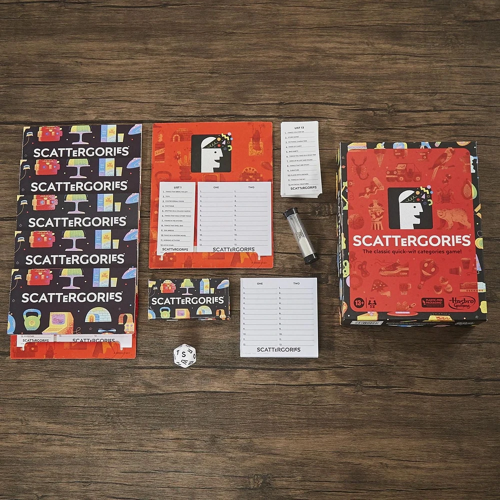 Jeu Scattergories classique, jeu de groupe pour ados et adultes, à partir de 13 ans, jeu de société pour 2 joueurs et plus À partir de 13 ans