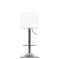 CorLiving Hudson Lot de 2 tabourets de bar carrés réglables et pivotants en similicuir moderne avec dossier, tabourets de cuisine élégants, chaises de bar confortables pour la maison, base sur piédest