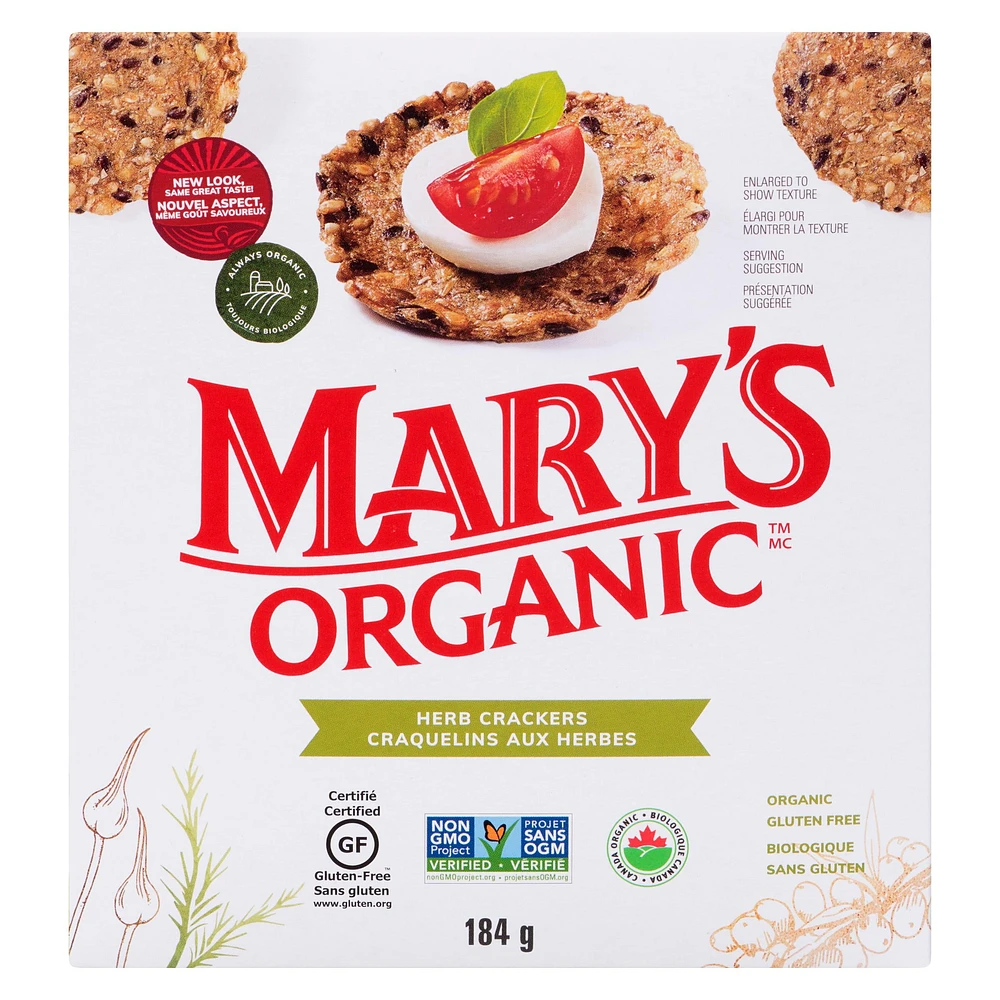 Mary's Gluten Free Herb Organic Crackers, 184GR