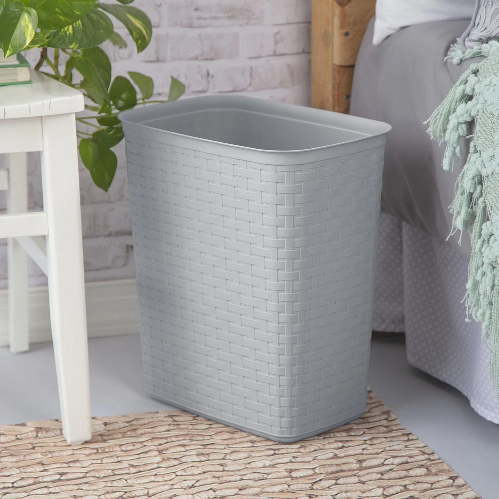 Sterilite 22L Weave Wastebasket- Grey, 22L