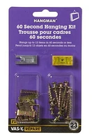 Trousse d'accrochage 60 secondes 23 pièces Le moyen le plus facile et rapide d'accrocher les objets d'art légers.