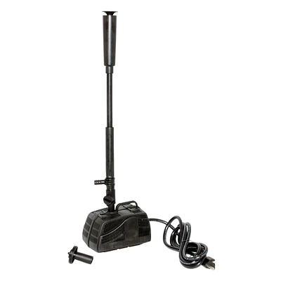 KoolScapes 200 GPH Pond Pump with 2 Interchangeable Fountain Nozzles, Outdoor Water Feature for Garden