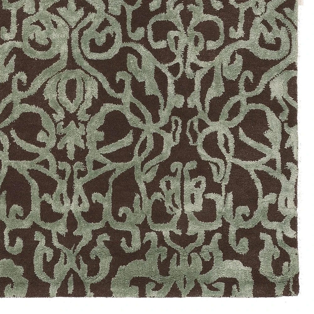 Tapis d'appoint en Laine Aspire Cristal fumée et aqua de 2 pi x 3 pi