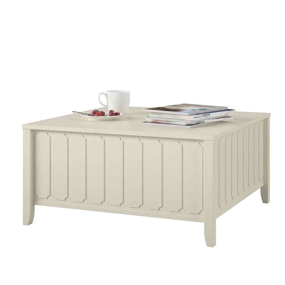 Table basse à plateau relevable Her Majesty de Novogratz, blanche
