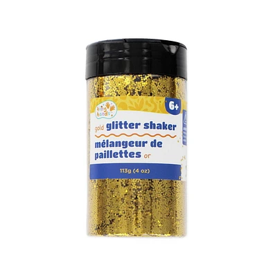 TINY HANDS Mélangeur à paillettes dorées, 113 g (4 oz), à partir de 6 ans, pour enfants, bricolage, décoration de fête GLITTER SHAKER GOLD