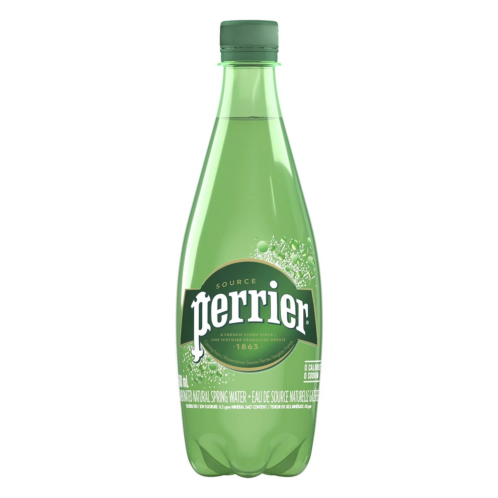 Perrier Sparkling Carbonated Water – 6x500 mL Plastic Bottle, 6 x 500mL Bottles