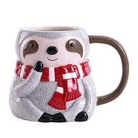 Holiday Time Hedgehog & Sloth Mug, 2-Piece