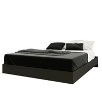 Ensemble de chambre à coucher simple 4 pièces Sinatra, Gris écorce et Noir