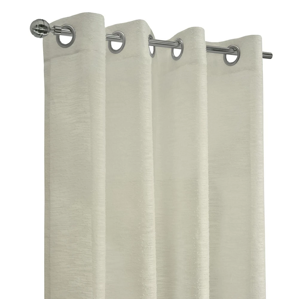 Loft Living Banan Transparent panneau de rideau à œillets 52 x 108 in Blanc cassé