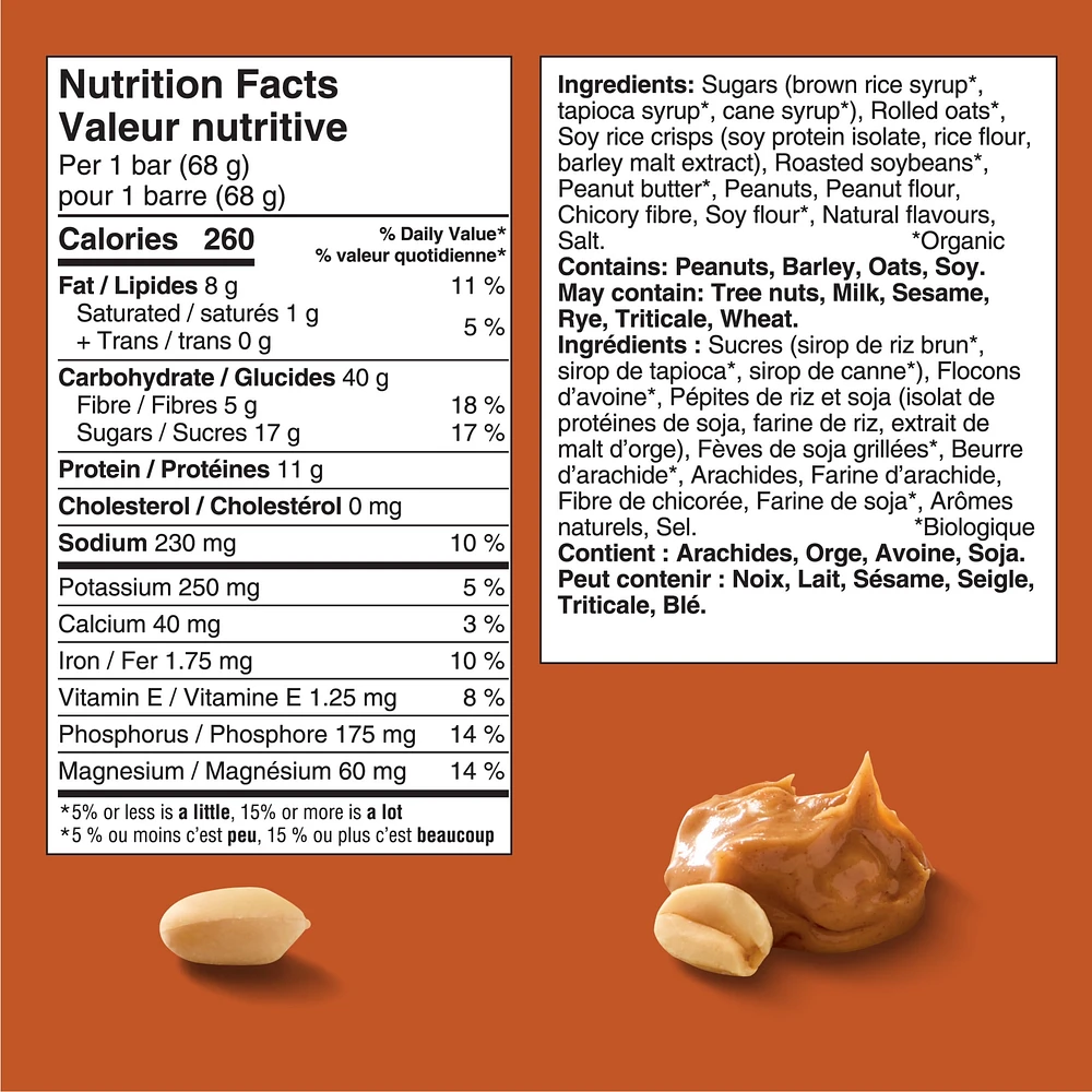 CLIF BAR Energy Bars, Crunchy Peanut Butter, Granola Bar, High in Protein, Contains 70% Organic Ingredients, (Pack of 15), 1.02 kg