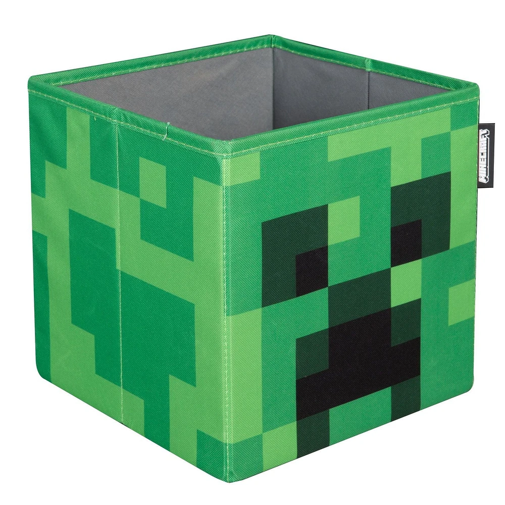 Minecraft Set of 2 Fabric Storage Boxes - Creeper Head/Crate<br>